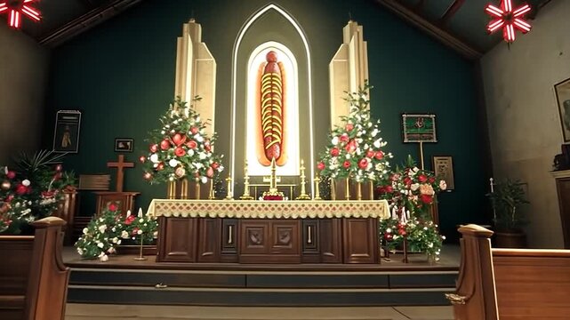 Hot Dog Church Altar: A Humorous Religious Satire