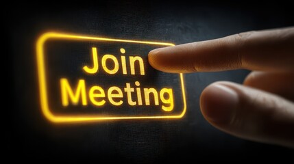 Finger pressing join meeting button