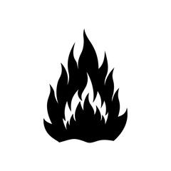 Silhouette flame design art on transparent background