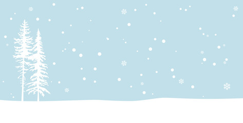 Zwei Tannen im Schneegestöber