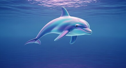 Fototapeta premium Majestic Dolphin in Ocean Depths.
