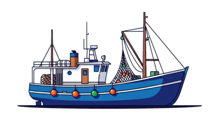 Fishing boat illustration