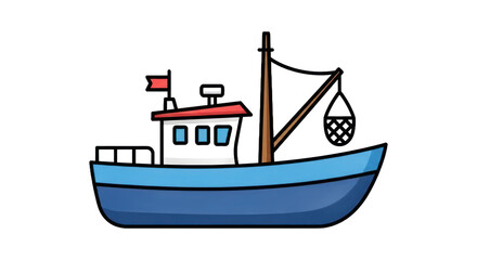 Obraz premium Fishing vessel outline illustration