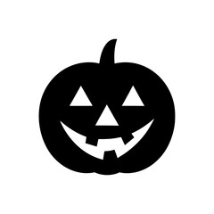Black jack o lantern face on transparent background silhouette