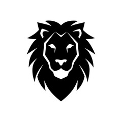 Lion head simple artwork on transparent background silhouette