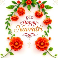 Illustration of Navratri with beautiful calligraphy text happy navratri with only Durga's eyes in the background