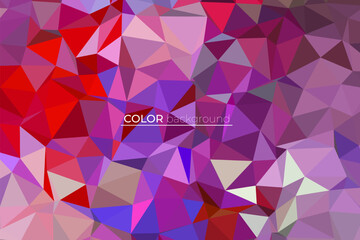 Obraz premium Abstract geometric background with vibrant red and purple polygonal shapes. A modern digital illustration of a low-poly faceted crystal pattern