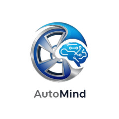 Modern logo design featuring a wheel and brain, symbolizing innovation in automotive technology