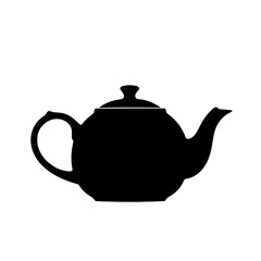 Silhouette of a classic teapot against a plain background, symbolizing tea culture and relaxation