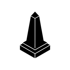 A black obelisk drawing on transparent background silhouette