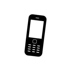 A simple mobile phone icon on transparent background silhouette