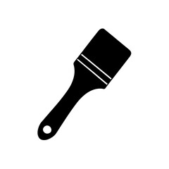 Paint brush simple design on transparent background silhouette