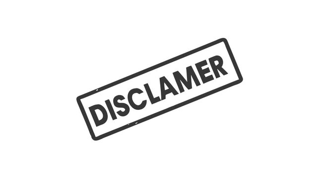 Black Stamped Disclaimer on  White Screen Animation video