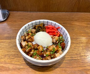 Chashu rice in a bowl
