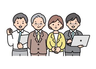 様々な男女のビジネスパーソンベクターイラスト素材