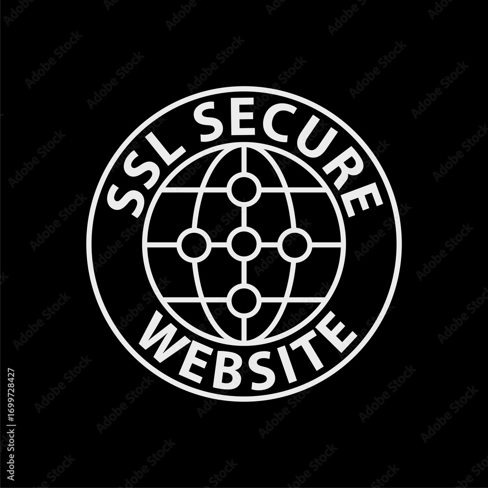 Poster secure ssl website icon isolated on black background