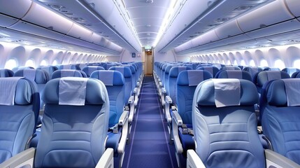 Fototapeta premium Economy Class Images, showing scenes such as the seat layout of economy class in civil aviation airliners, economy class perspective by the porthole, economy class catering service, and economy class 