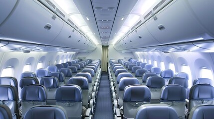 Fototapeta premium Economy Class Images, showing scenes such as the seat layout of economy class in civil aviation airliners, economy class perspective by the porthole, economy class catering service, and economy class 