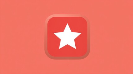 Simple Red Background with White Star Icon for Creative Projects