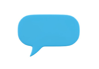 Isolated 3D blue speech bubble offers a blank canvas for creative messaging and dialogue design