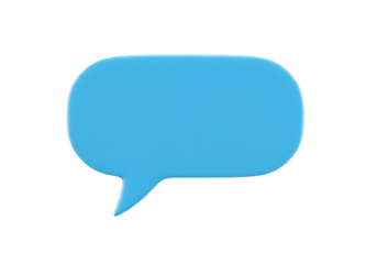 Isolated 3D blue speech bubble offers a blank canvas for creative messaging and dialogue design