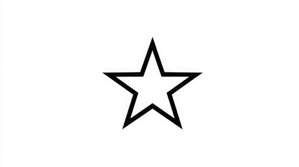 Simple Outline of a Star on a Plain White Background