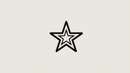 Simple Black Star Icon on Light Background for Creative Projects