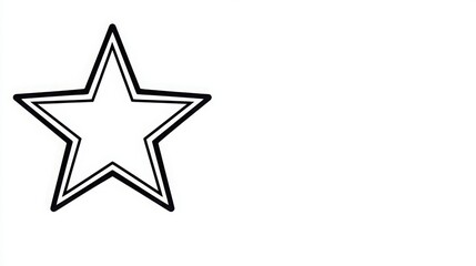 Simple Black and White Star Outline on a White Background