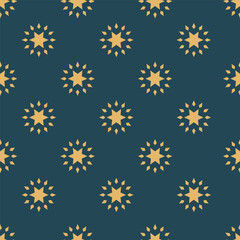 Golden Stars Blue Background Pattern