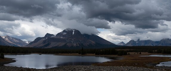 mountain lake in the morning