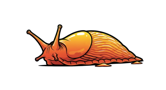 Orange cartoon slug