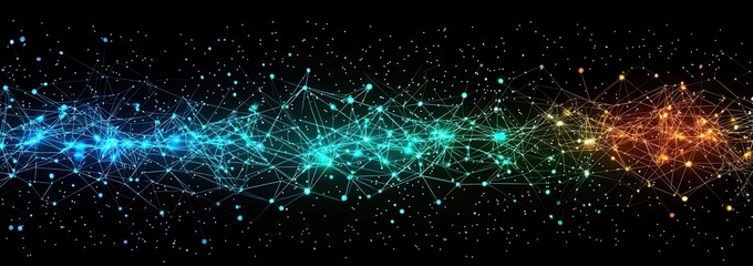 Obraz premium Colorful Abstract Network Illustration with Dots and Lines