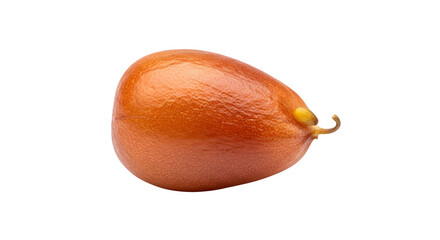 Closeup of a single jujube fruit isolated on transparent background, showcasing its smooth, reddishbrown skin and oblong shape, a healthy snack