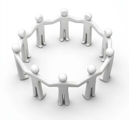 Unity in Diversity: Figures Forming a Circle of Togetherness