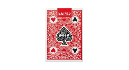 A deck of maverick playing card isolated on transparent background, featuring the ace of spades, a classic symbol of luck and strategy for game night