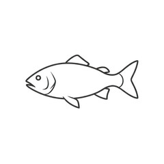 Simple outline of a fish showing its fins body and tail for aquatic concepts transparent background