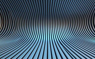 Abstract Curved Lines Pattern with Blue Gradient Background