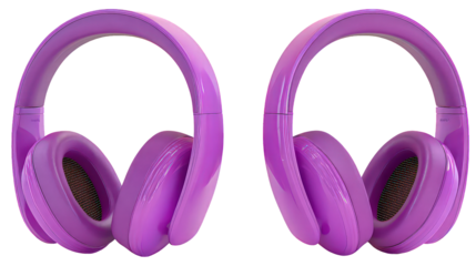 Pair of Purple Sparkle Headphones with Glitter Accents