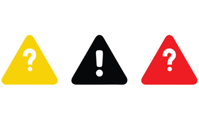 exclamation mark symbol Caution alarm set, danger sign collection, attention vector icon, yellow, red and black fatal error message element, exclamation mark of warning attention icon.