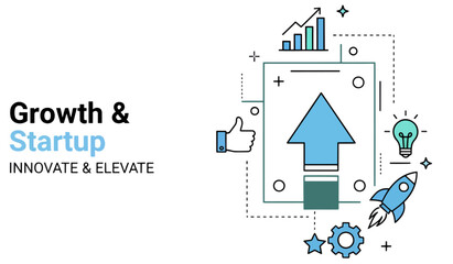 Innovate & Elevate: Startup Growth and Success Illustration