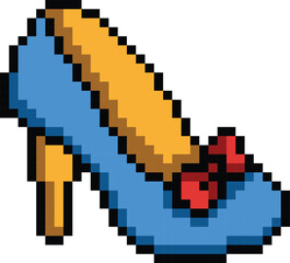 Fototapeta premium Pixel art drawing high heels design clipart