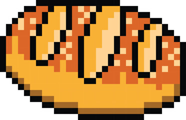 Fototapeta premium Pixel art toast bread drawing style design