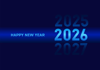 2026 number calendar design Happy New Year