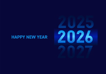 2026 number calendar design Happy New Year