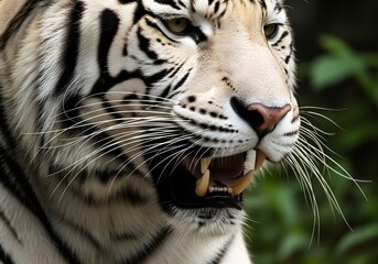 Striking Bengal Tiger Whisker with Snarl