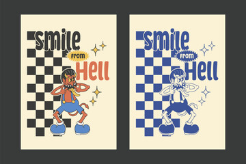 Smile from Hell Retro Devil Cartoon