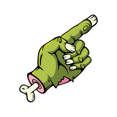 Hand Drawn Creepy Zombie Hand for Halloween Design