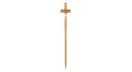 Elegant wooden hair stick isolated on transparent background, a timeless accessory with a smooth finish and delicate design, perfect for styling hair