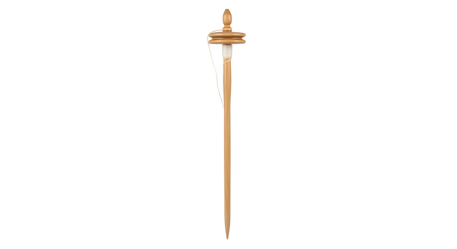 Elegant wooden hair stick isolated on transparent background, a timeless accessory with a smooth finish and delicate design, perfect for styling hair