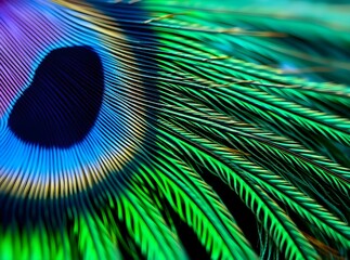 Iridescent Peacock Feather Micro Texture
